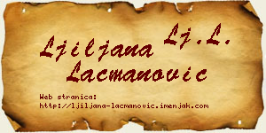 Ljiljana Lacmanović vizit kartica